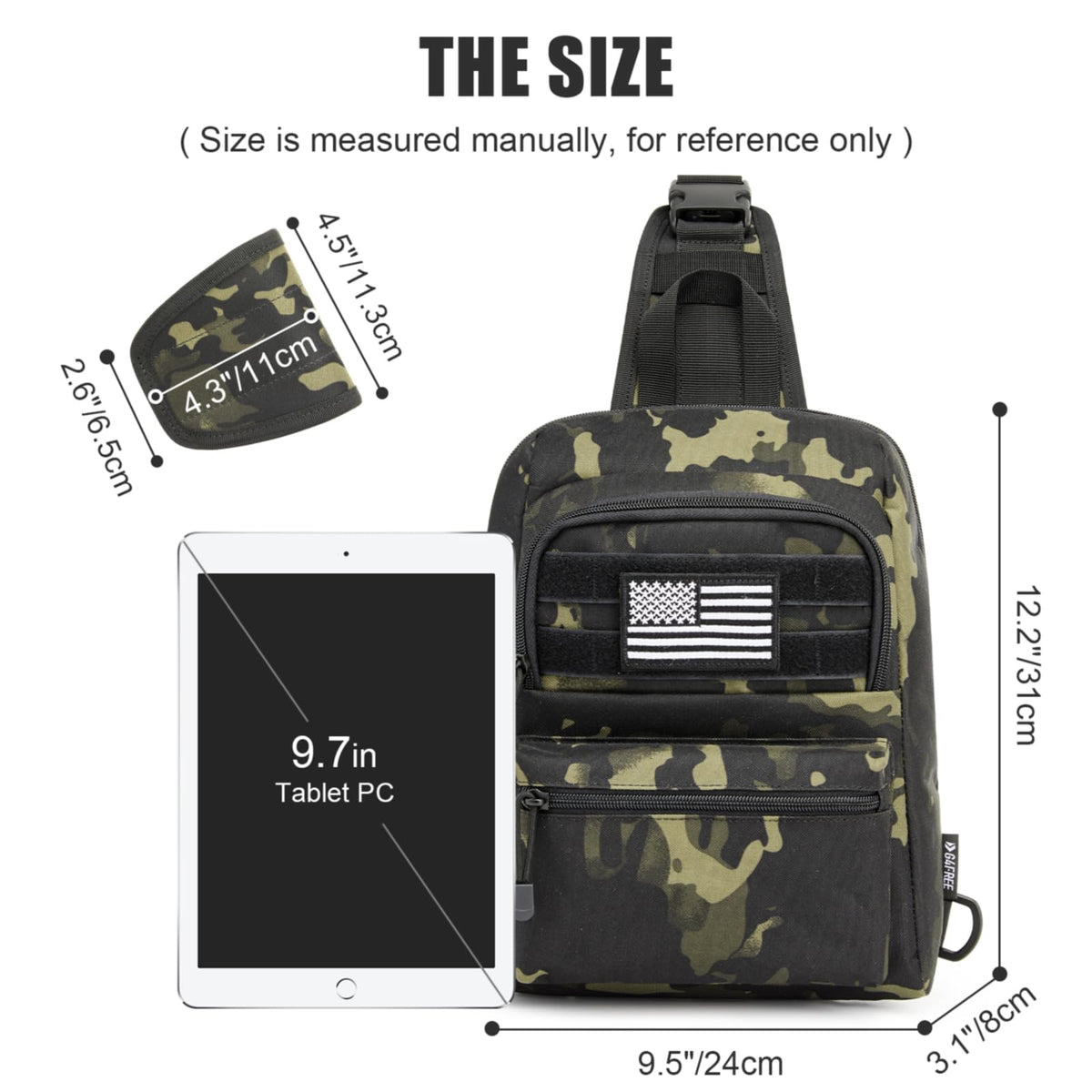 G4Free Tactical Sling Bag Backpack EDC Concealed Carry Bag Small Crossbody Shoulder Chest Pack