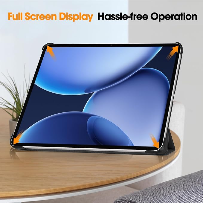 for OnePlus Pad 2 Case 12.1 inch Ultra Thin and Lightweight Quality PU Scratch Resistant Black