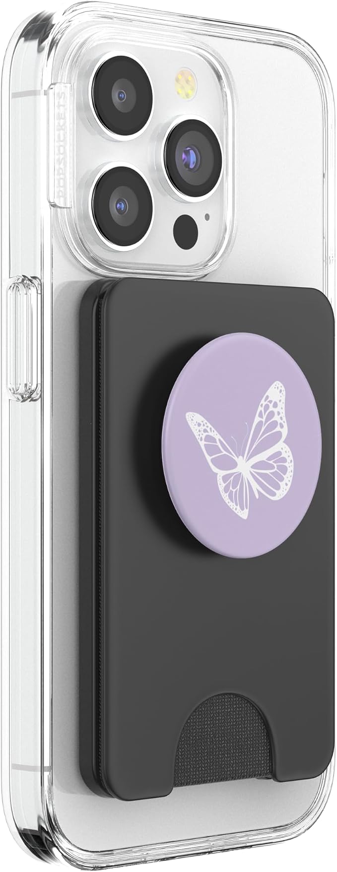 White Light Pastel Purple Butterfly PopSockets Adhesive PopGrip