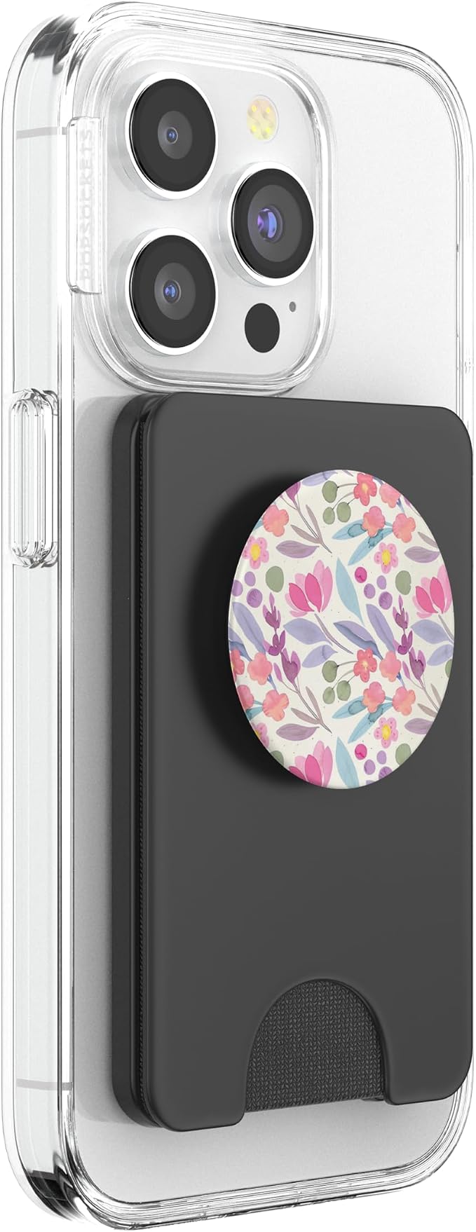 Pink Purple Watercolor Floral Pattern PopSockets Adhesive PopGrip