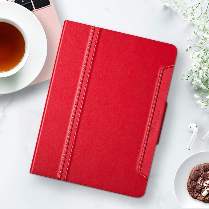 Antbox Case for iPad Pro 12.9'' 6th/5th/4th/3rd Generation Black | Built-in Pencil Holder Auto Sleep/Wake Function PU Leather