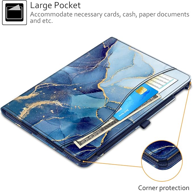 Fintie Multi-Angle Case 2017/2015 iPad Pro 12.9 inch (Old Model) 1st &amp 2nd Gen Case - [Corner Protection] Folio Stand Cover with Pencil Holder &amp Pocket Auto Wake/Sleep Blooming Hibiscus