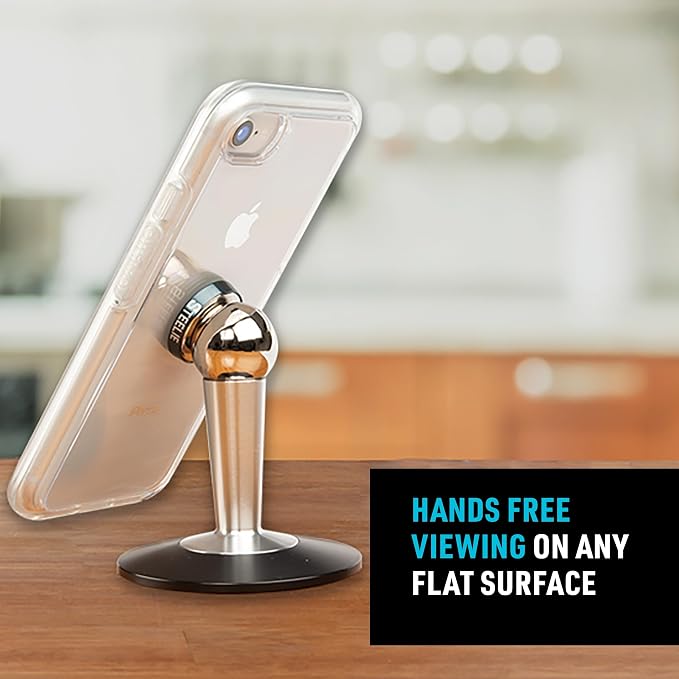 Nite Ize Steelie Pedestal Mount - Tabletop Stand Compatible with MagSafe iPhones &amp Tablets - Magnetic Desk Phone Mount - Phone Holder Accessories for Hands-Free Use &amp Adjustable Viewing