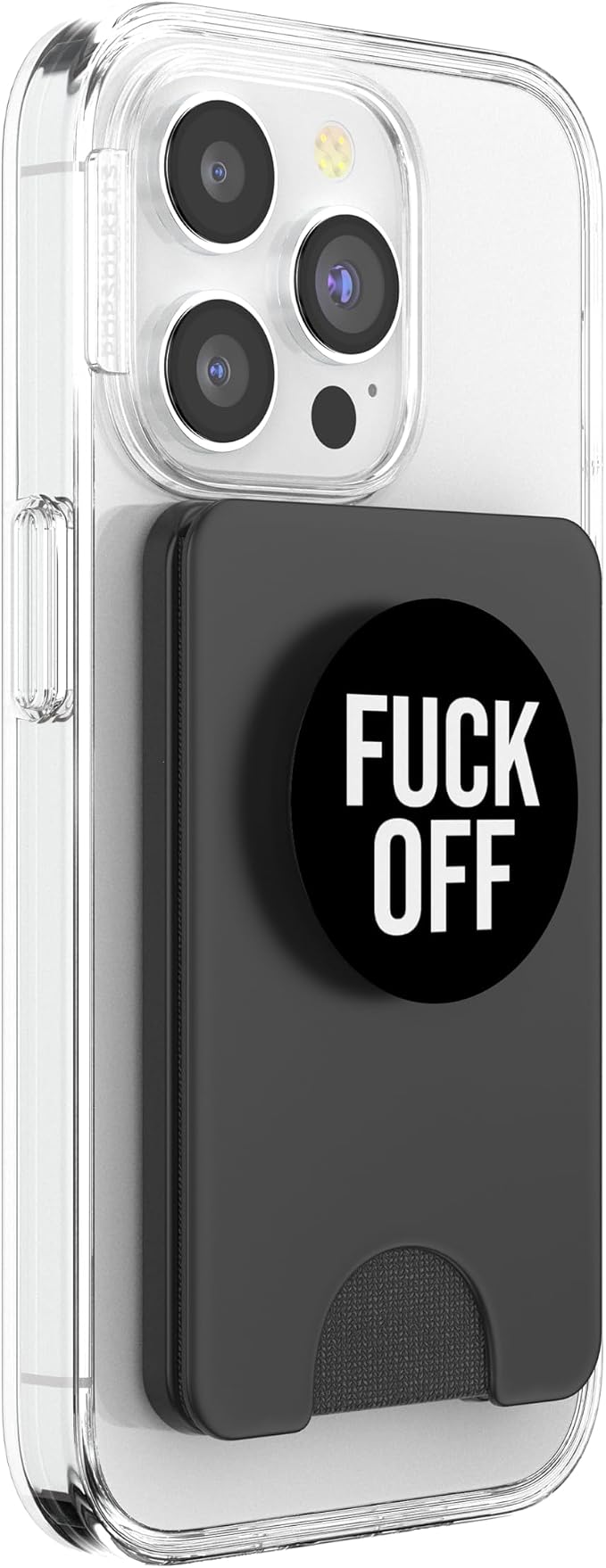 Fuck Off - Cute Funny Sarcastic Quote - BLACK COLOR PopSockets Adhesive PopGrip