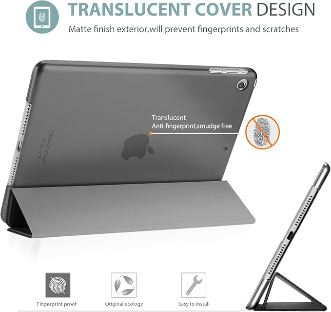 ProCase Smart Case for iPad mini 1 2 3(Model: A1432 A1454 A1455 A1489 A1490 A1491 A1599 A1600) Slim Lightweight Stand Cover with Translucent Frosted Back Support Auto Sleep/Wake -Grey