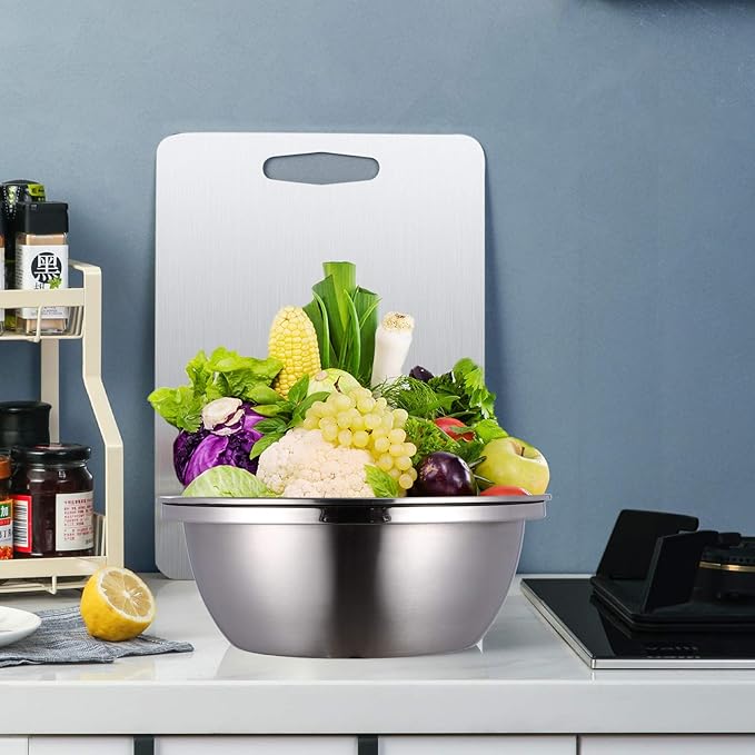 Cabilock Stainless Steel Grater Bowl, 3-in-1 Vegetable Grater with Drain Basket and Salad Bowl, Multipurpose Kitchen Strainer Shredder for Cheese, Carrots, Potatoes, Cucumbers and Food Prep, 10.2 Inch