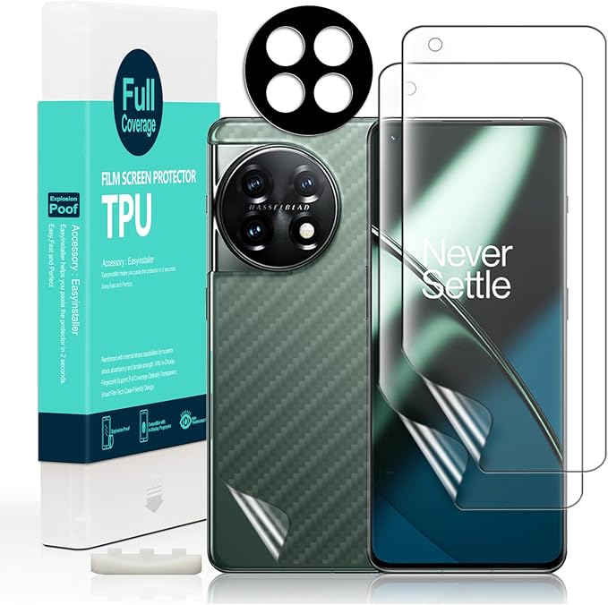 Ibywind Screen Protector For Oneplus 11 5G 6.7[2 Pack]Flexible TPU FilmWith 1Pc Camera Lens Protector1Pc Back FilmBubble FreeEasy to install
