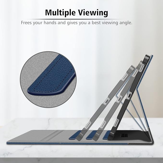 Fintie Portfolio Case for Samsung Galaxy Tab S8/Tab S7 11 Inch | Multiple Angles Business Cover with Pocket Built-in S Pen Holder Auto Sleep/Wake Dreamy Marble