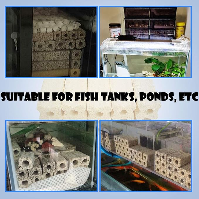 PINVNBY 20 Pcs 6.2-Inch Large Aquarium Filter Media Fish Tank Ceramic Media