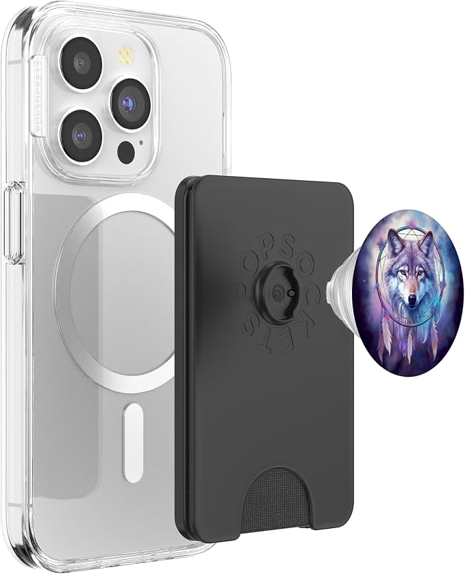 Wolf Dream Catcher Celestial Galaxy Purple PopSockets Adhesive PopGrip