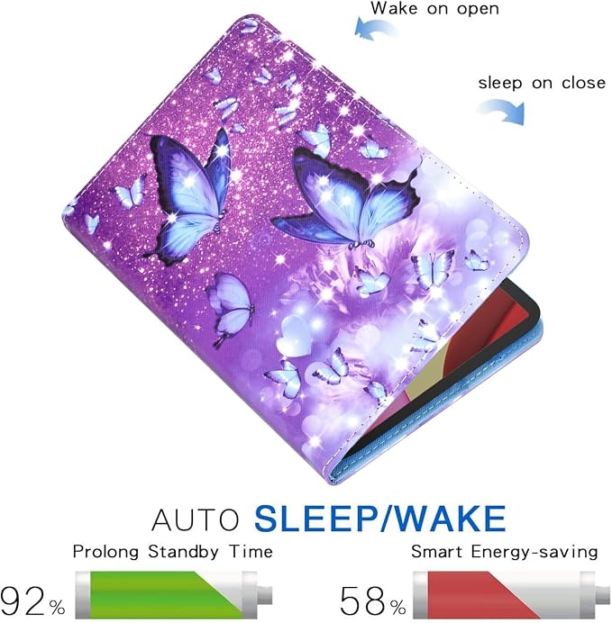 Funut for Amazon Kindle Fire Max 11 Tablet Case (13th Generation 2023 Release) Premium PU Leather Folding Stand Cover Case for Kindle Fire 11 Tablet with Auto Wake/Sleep Purple Butterfly
