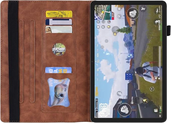 Folio Cover for Amazon Fire Max 11 2023 (13th Generation) Techcircle PU Leather Multi-Angle Stand Flexible TPU Back Shell Protective Case with Pen Holder &amp Front Pocket for Fire Max 11 Tablet Bl