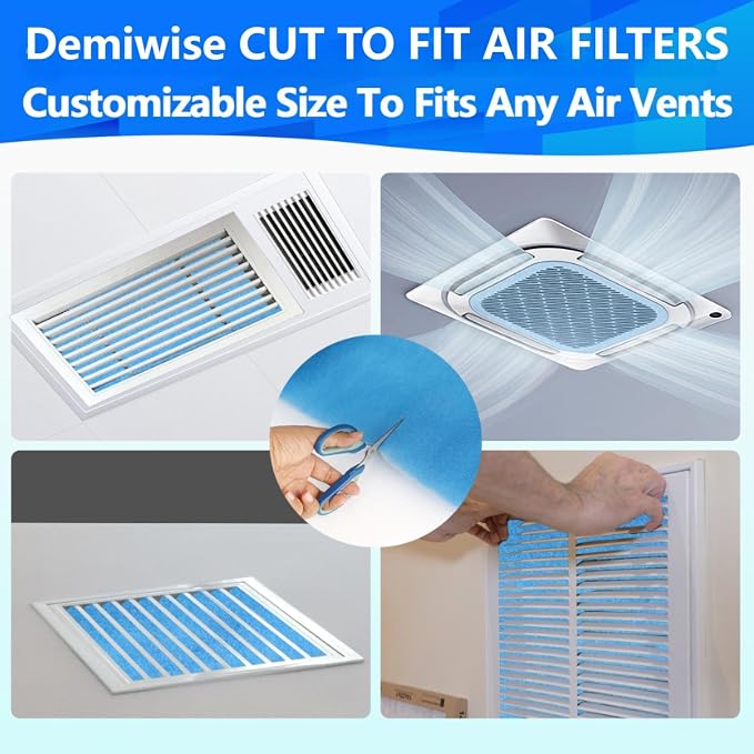 18" x 90" Air Vent Filters, Cut to Fit Air Filter, MERV 8 Triple Vent Filter