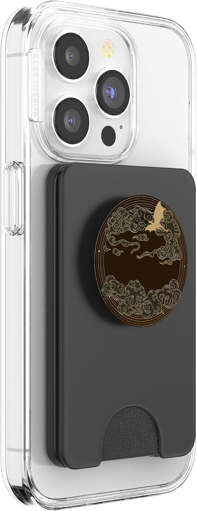 Black Dragon Cloud Circle Fantasy Mythic Emblem Pattern PopSockets PopGrip for MagSafe