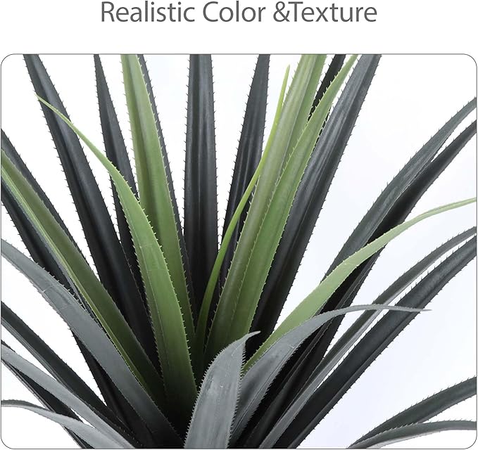 44inch Artificial Agave Plant Potted Plants Fake Agave Plant for Home Office Garden Indoor Outdoor Decoration (1PACK)