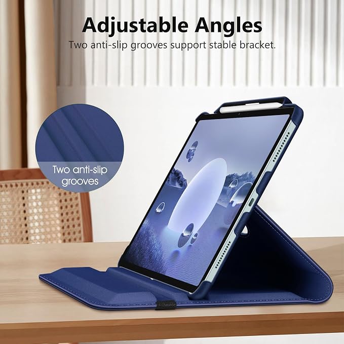 Fintie Rotating Case for iPad Air 13-inch M4/M3/M2 (2026/2025/2024) | 360° Swivel Stand Landscape &amp Portrait Viewing Shockproof Protective Cover Pencil Holder Auto Sleep/Wake Black