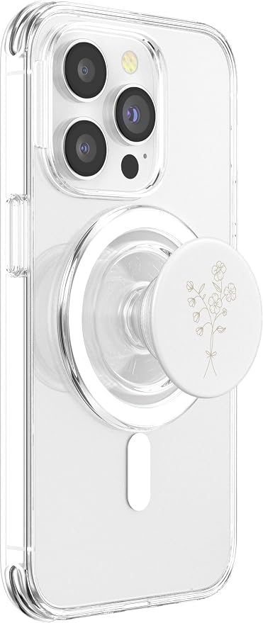 Beige White Floral Flower Wildflower PopSockets Adhesive PopGrip
