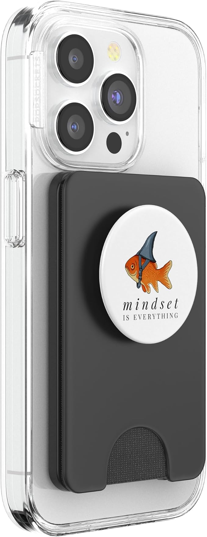Mindset Motivational Quote Cute Goldfish Shark PopSockets Adhesive PopGrip