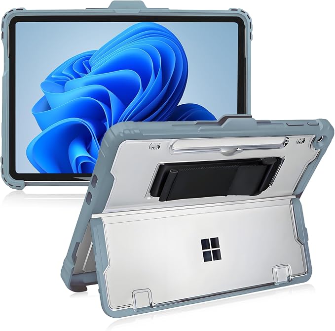 for Microsoft Surface Pro12 Case 1st Edition 12 Inch 2025Heavy Duty Rugged Protective Tablet Cover Kickstand Case (Black)