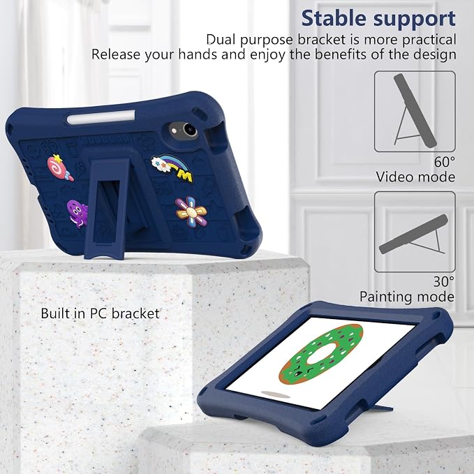Case for iPad 10.2 Inch 2021/2020/2019/ iPad Pro 10.5 Inch/Air 3rd Gen (2019) Shoulder Strap Kickstand Children Friendly Anti-Scratch Shockproof Case Lightpurple