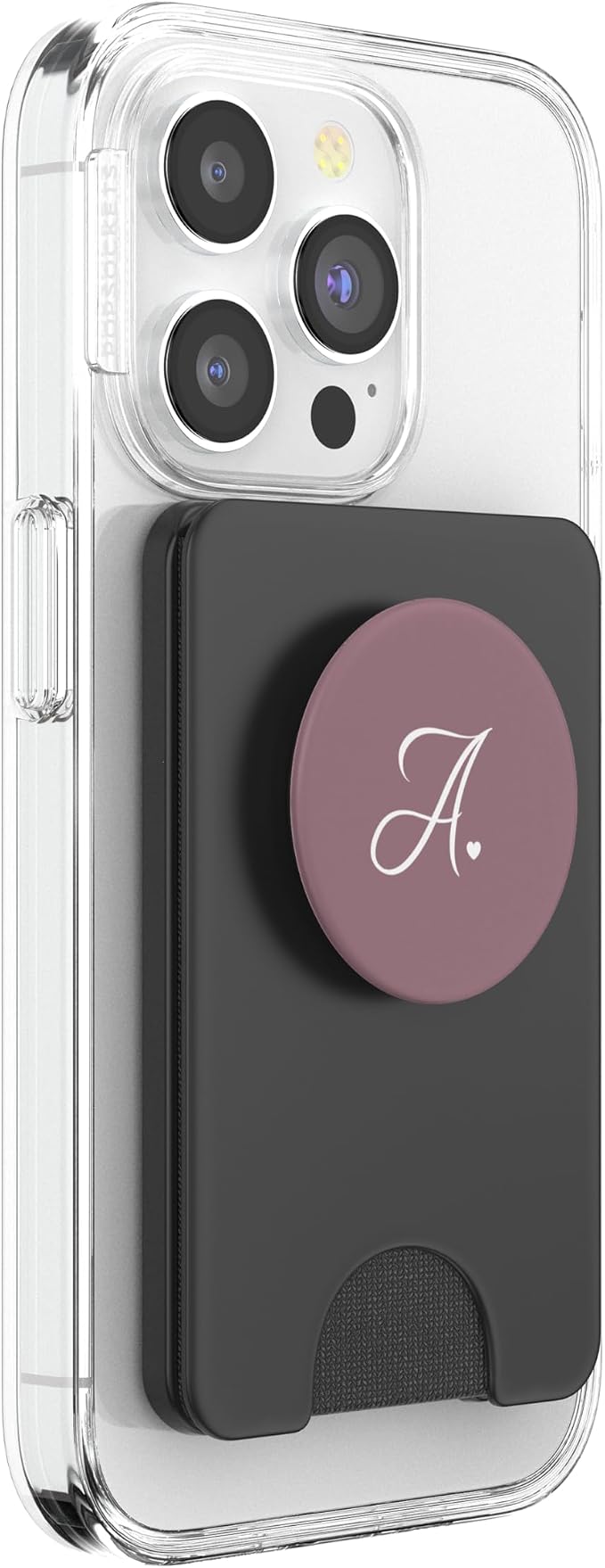 Mauve Cute Letter A Initial Heart Monogram PopSockets Adhesive PopGrip