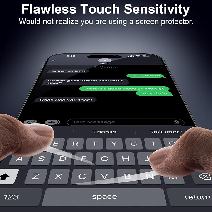 TECHO Privacy Screen Protector for iPhone 16 Plus/iPhone 15 Plus Tempered Glass Film Full Coverage Edge to Edge Anti Spy Private 9H Hardness 2 Pack 6.7 Inch