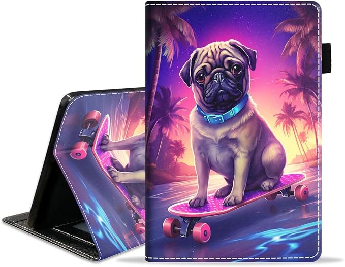 Case for Amazon Kindle Fire HD 10 Tablet (10.1 inch 9th/7th Generation 2019/2017 Release) Slim PU Leather Stand Folio Cover with Auto Wake Sleep Abstract Paint Butterfly