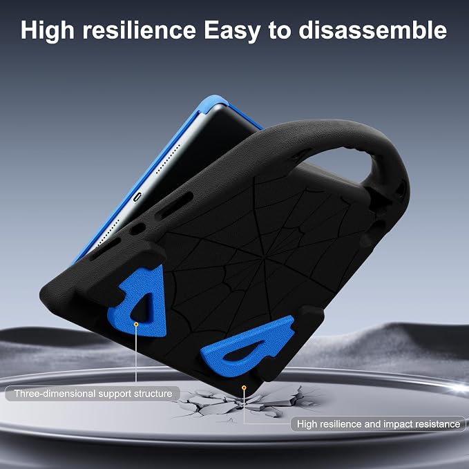 Kids Case for iPad 9th/8th/7th Gen. (10.2-inch 2021/2020/2019) | Shockproof Cover with Built-in Screen Protector and Stand Black
