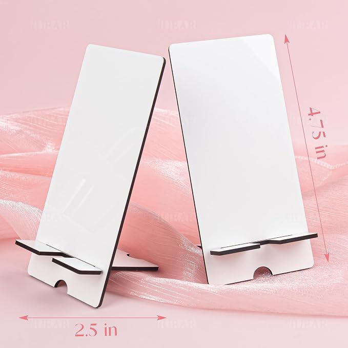AUEAR 9 Pack Sublimation Double Side Wood Cell Phone Holder Heat Transfer Stand for Desktop