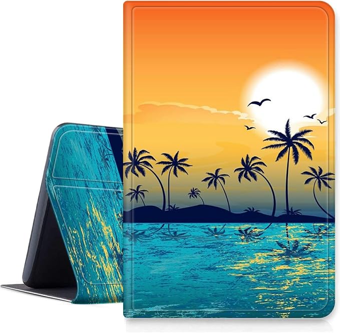 Case for Amazon Fire 7 Tablet 2019/2017 Release 9th/7th Generation PU Leather Smart Protective Cover with Auto Sleep/Wake for Fire 7 2019Beautiful Sunset