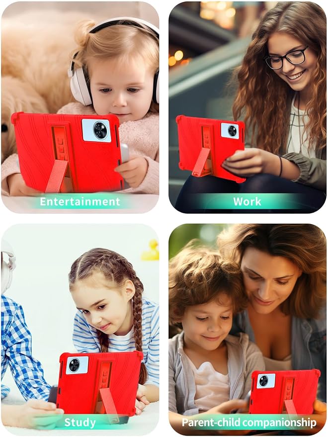 Case for Raemond M70 /Doogee U11 Tablets 11 Inch Tablet 2025- Soft Silicone Shock Proof Lightweight Stand Rubber Shell Protective CoverKids Friendly Soft Silicone Adjustable Stand CoverBlack
