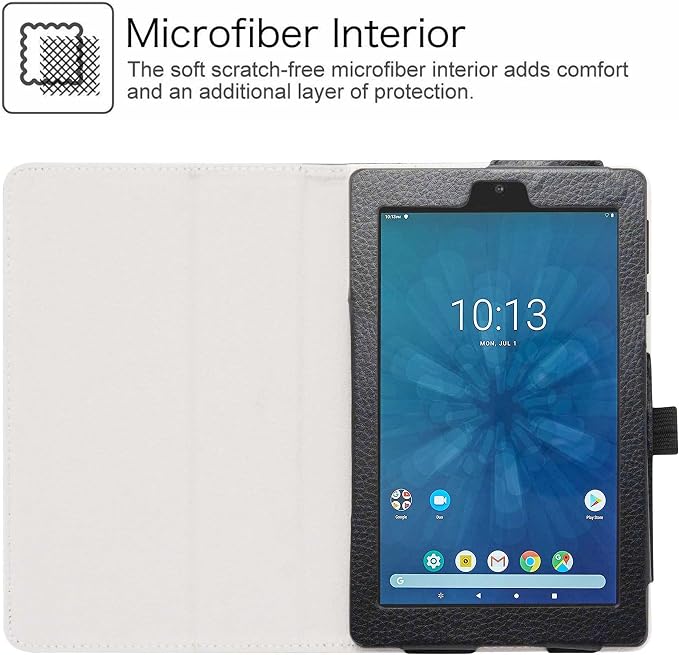 LiuShan Compatible with Onn 7 Tablet Case PU Leather Slim Folding Stand Cover for Onn 7 inch Tablet (2022 Model:100071481) Black