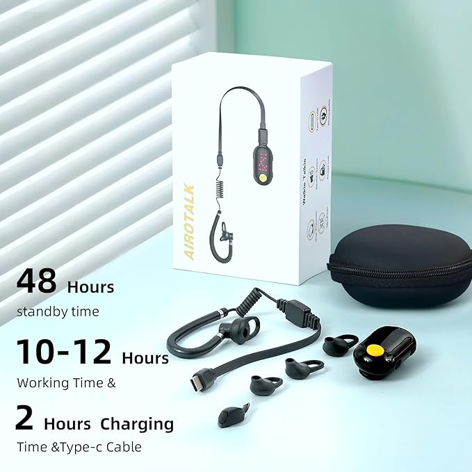 Mini Walkie Talkies Rechargeable for Adult with Earpieces, 3 Pack Two Way Radio Small Walkie Takies for Outdoor Team Work Event Resturant, Super Mini Walkie Talkies Baseball Communication Device