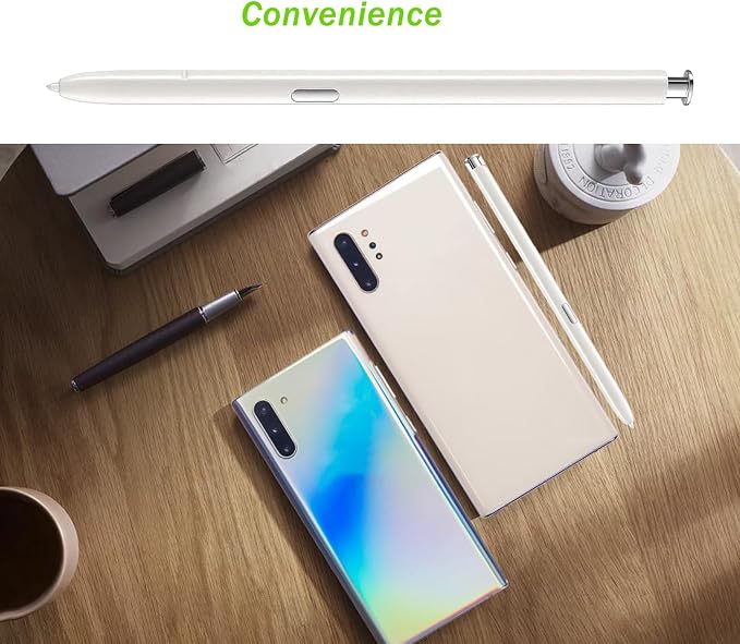 Galaxy Note 10 S Pen Replacement for Samsung Galaxy Note 10 Touch S Pen Galaxy Note 10 Stylus Pen for Samsung Galaxy Note 10+ Stylus Pen (WithBluetooth White)