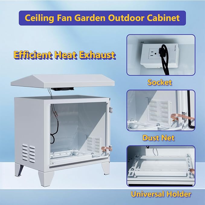 Pond Aerator Weatherproof Outdoor Cabinet, Air Pump 20”W×14.6”D×18”H