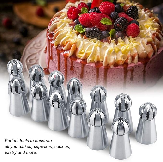 KooingTech 13PCS Russian Piping Tips Stainless Steel Piping Tips Set