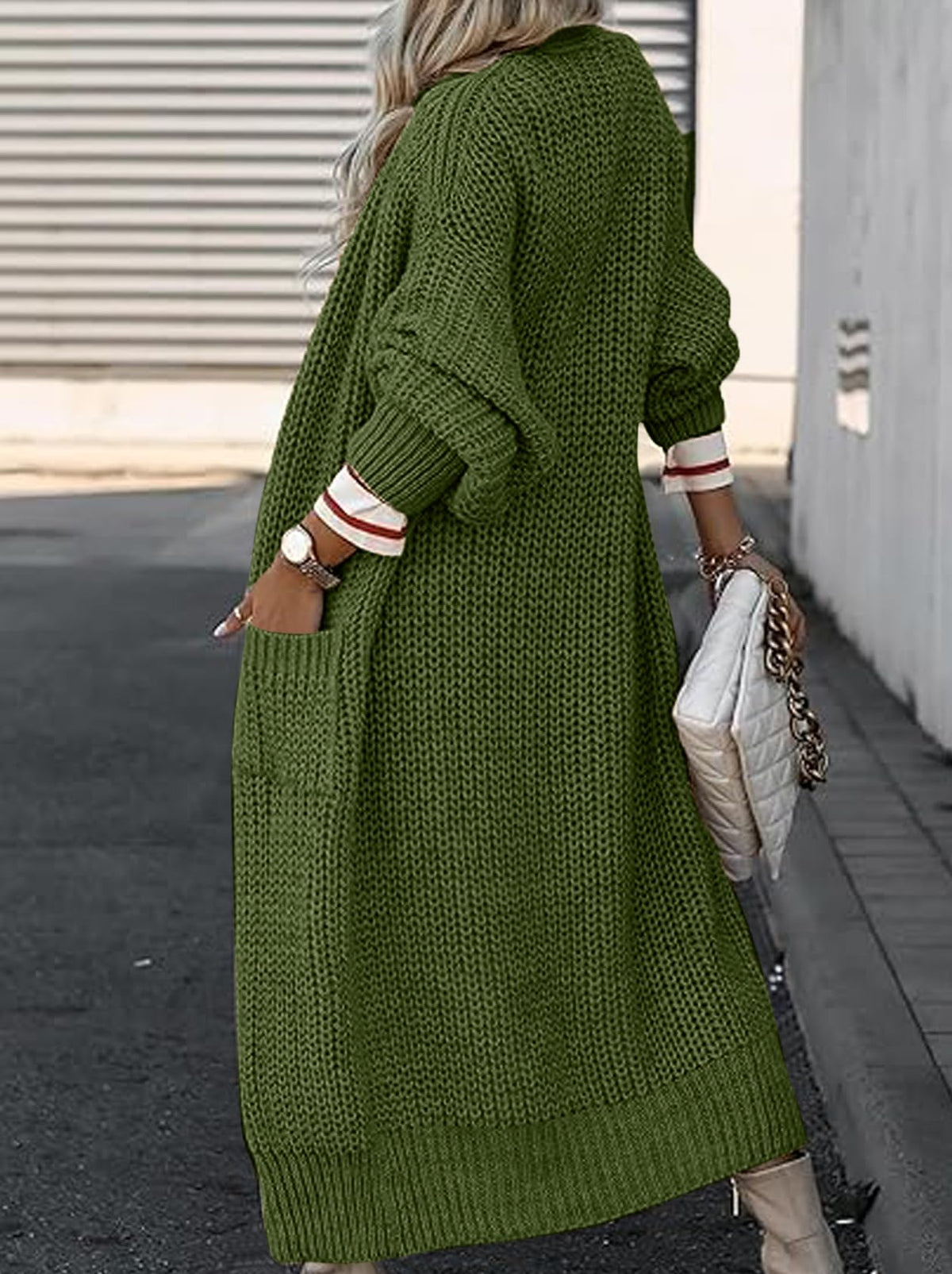 AUGCONE Women's Oversized Cardigans Sweater Long Coat Knit Fall Winter Cozy Outfits with Pockets