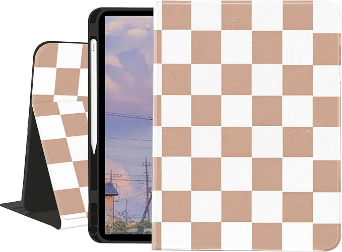 Stylish Case for iPad 9th/8th/7th Generation 10.2 2021/2020/2019Art Pink Starry Sky Textured Folio Case with Pencil Holder Multi-Angle View Adjustable Stand Auto Wake/Sleep Cover for Women
