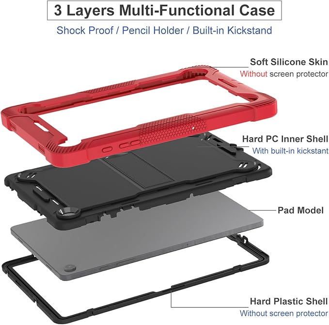 Case for T-Mobile REVVL Tab 2 Android 15 Tablet 10.1 inchHeavy Duty Shockproof Protective Cover with KickstandKids Friendly4 Corners Thicken ShockproofBlack