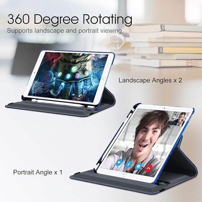 Fintie Rotating Case for iPad Air 3rd Generation 2019 / iPad Pro 10.5 2017 | 360° Swivel Stand Landscape &amp Portrait Viewing Shockproof Protective Cover Pencil Holder Auto Sleep/Wake Black