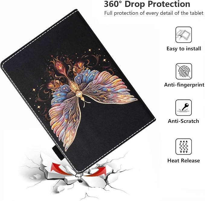 Case for Amazon Kindle Fire HD 8/Fire HD 8 Plus Tablet (12th/10th Generation 2024/2022/2020 Release) - PU Leather Folio Cover with Smart Auto Wake/Sleep Bald Eagle