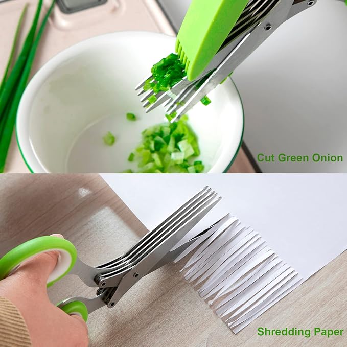 JYTUUL 5 Blades Herb Scissors, Stainless Steel Multipurpose Kitchen Shears