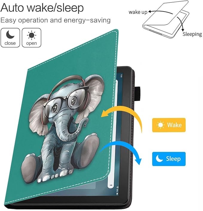 Case for Amazon Fire HD 8/Fire HD 8 Plus Tablet (12th/10th Generation 2024/2022/2020 Release) Premium PU Leather Cover with Auto Sleep Wake African Women