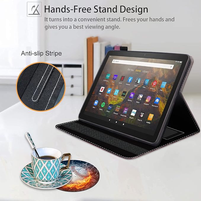 Case for Amazon Fire HD 10 Tablet (9th/7th Gen 2019/2017 Release) Premium PU Leather Cover with Auto Sleep Wake Feature Folio Case for Fire 10.1 Tablet Bible Verse Jeremiah 29:11