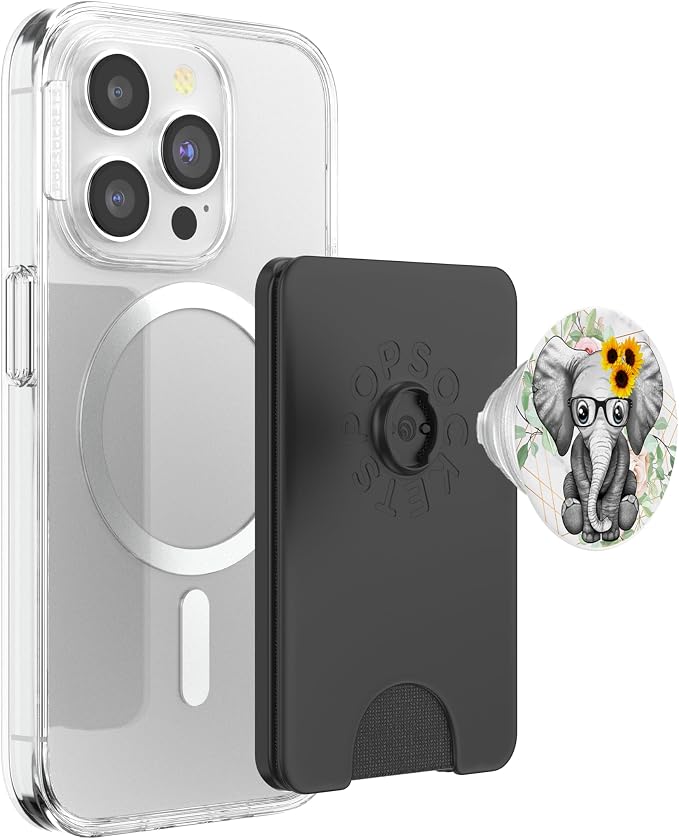 Cute Elephant Sunflower PopSockets Adhesive PopGrip