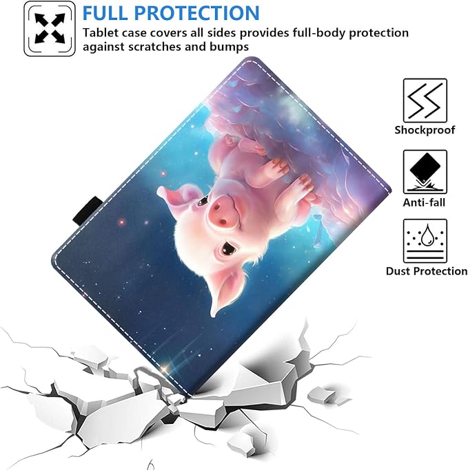 Case for Amazon Kindle Fire HD 10 Tablet (10.1 inch 9th/7th Generation 2019/2017 Release) Slim PU Leather Stand Folio Cover with Auto Wake Sleep Abstract Paint Butterfly