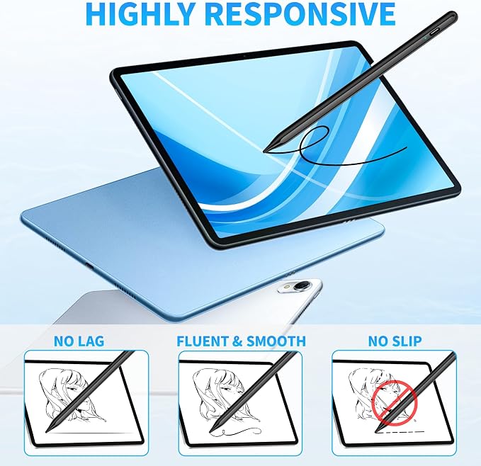 Stylus Pen 2P for Touchscreen Compatible for Phones/Tablet Black