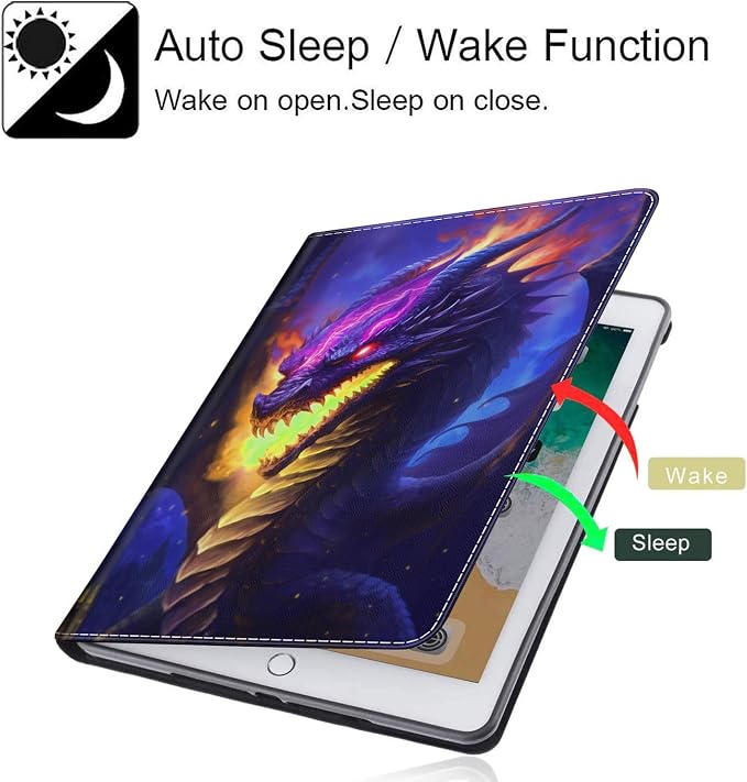 Case for 7 All-New Kindle Paperwhite 12th Gen 2024 &amp Kindle Colorsoft Signature Edition (2024 Release) PU Leather Folio Cover with Auto Wake/Sleep ，Blue Dragon