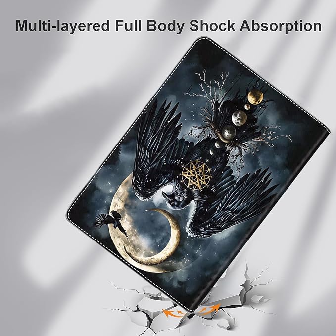 Case for iPad (A16) 11th Generation 11 Inch (2025) iPad 10th Generation 10.9 Inch (2022)，Slim Fit Foldable Standing Cover Case with Auto Sleep/Wake Retro Moth
