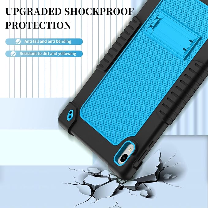 for Onn. 12.1 Tablet Pro 2024 Model Tablet Case with 2 Pcs Screen ProtectorHeavy Duty Shockproof Stand Shoulder Strap Case for Walmart Onn 12.1 2024 Model:100146663 (Black/Blue)